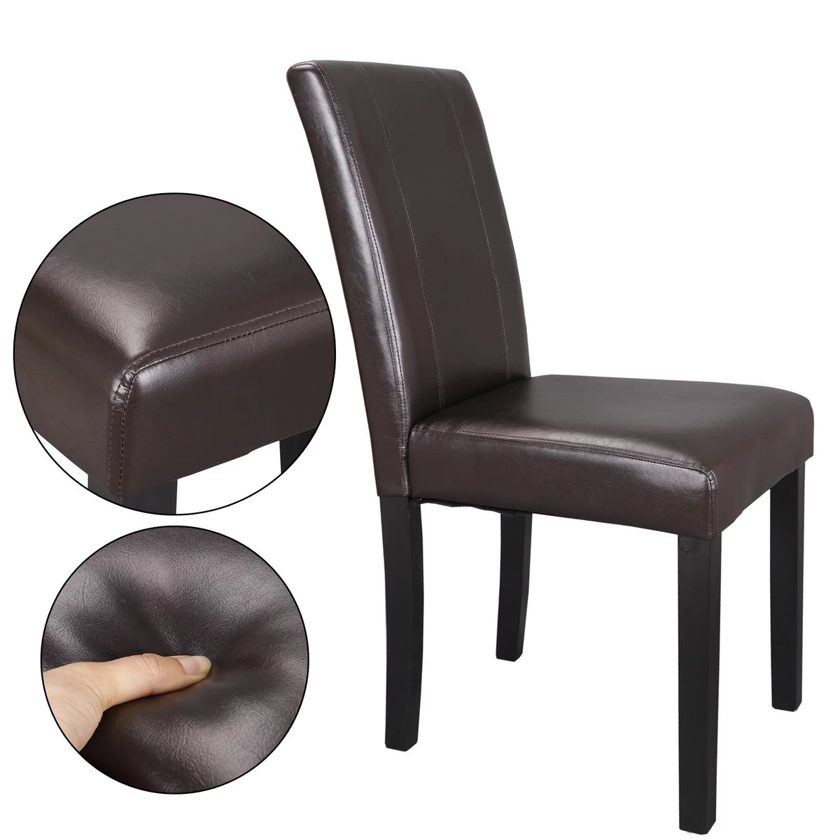 2 Pack Brown Leather Dining Chair U623