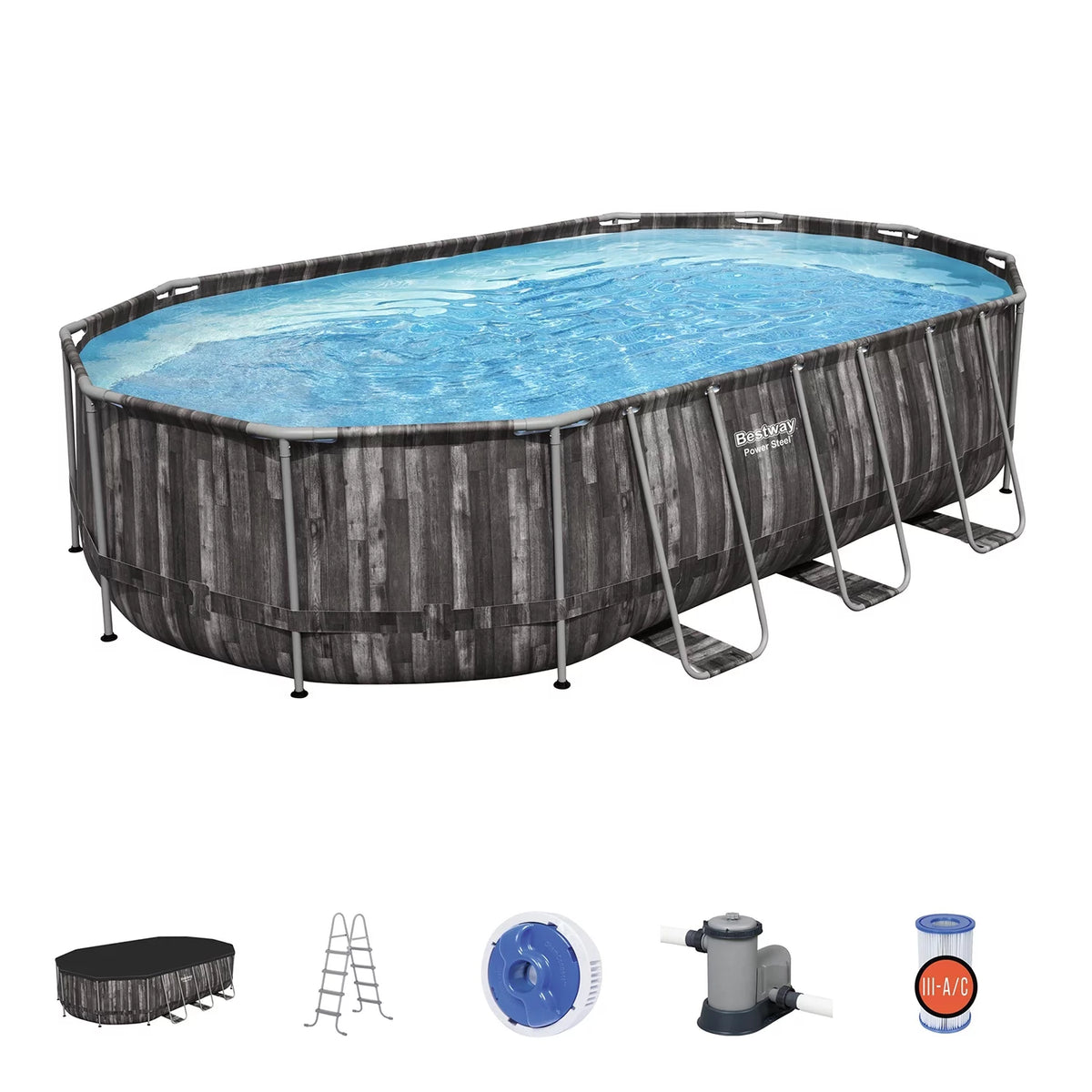 20' x 12' x 48 Oval Above Ground Swimming Pool Set P910319