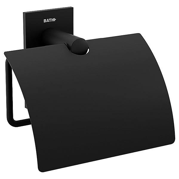 Black Toilet Paper Holder with Cover D424