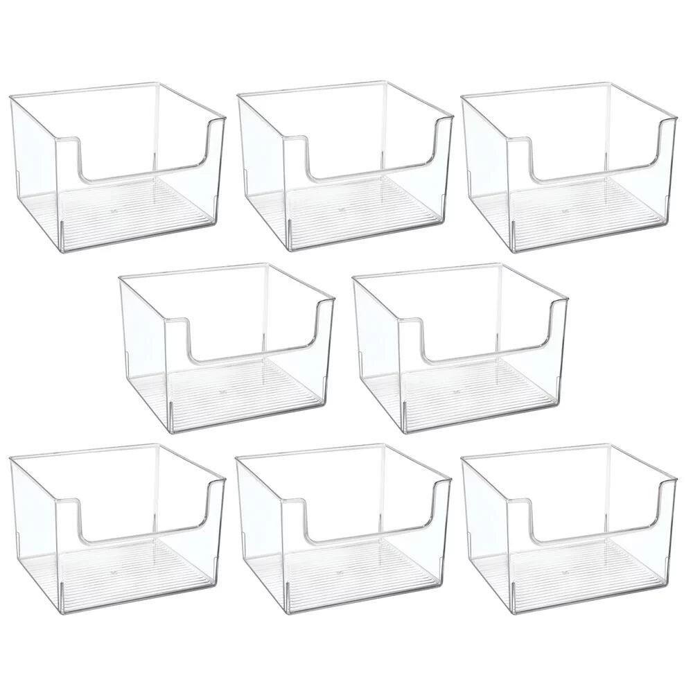 Clear Plastic Storage Organizer Bin 8 Pack O7026