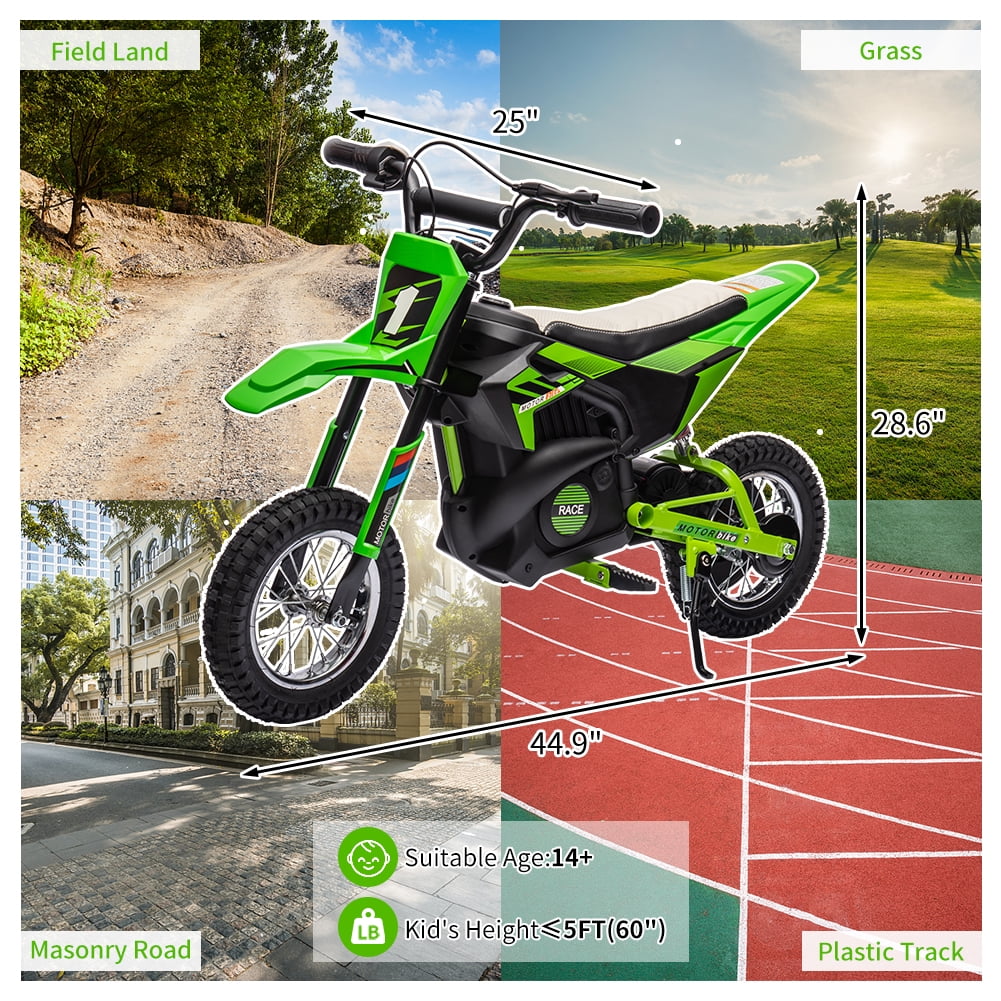 24V 250W Electric Off-Road Motorcycle Green F824273