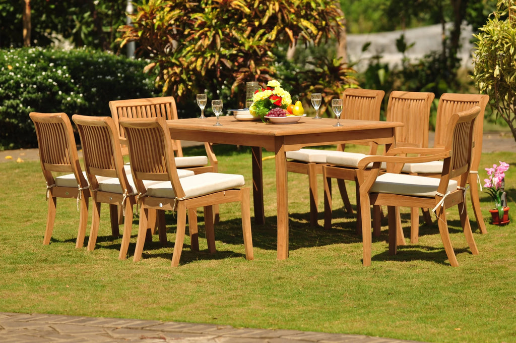 9 Pc Grade-A Teak Wood 8 Seater Dining Set P495