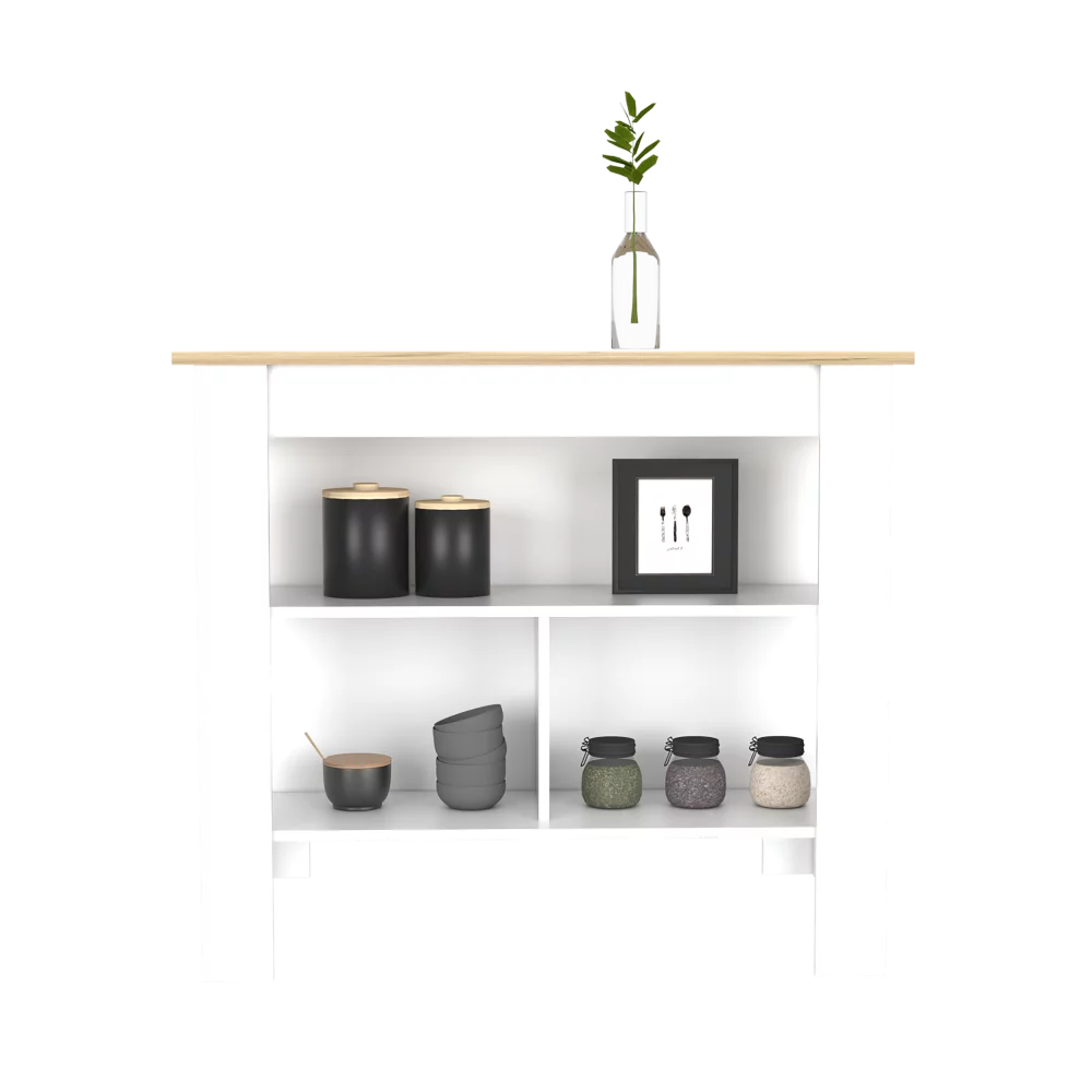 White Light Oak Manufactured Wood Kitchen Island V2226