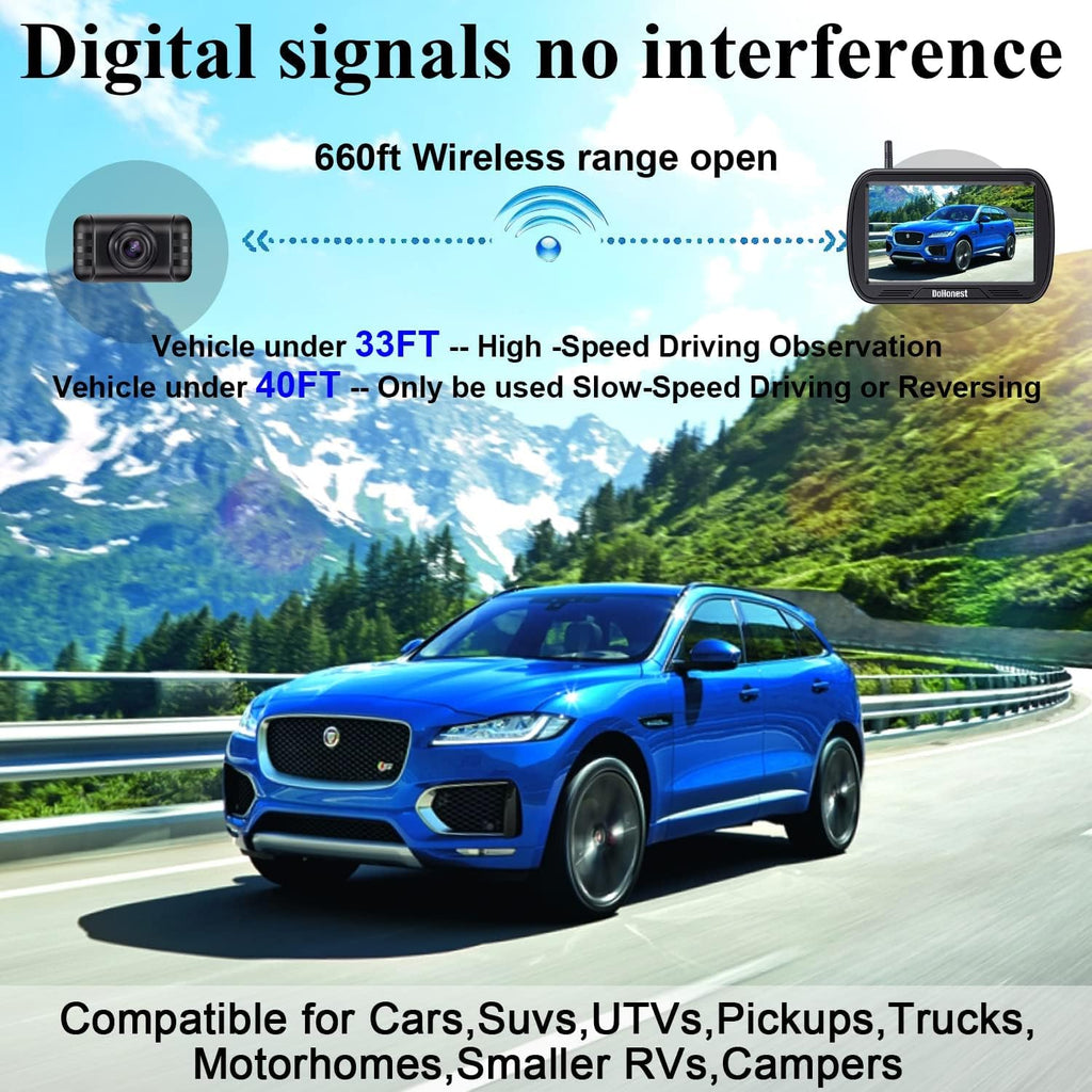 Wireless Backup Camera with 5'' Monitor HD 1080P U192
