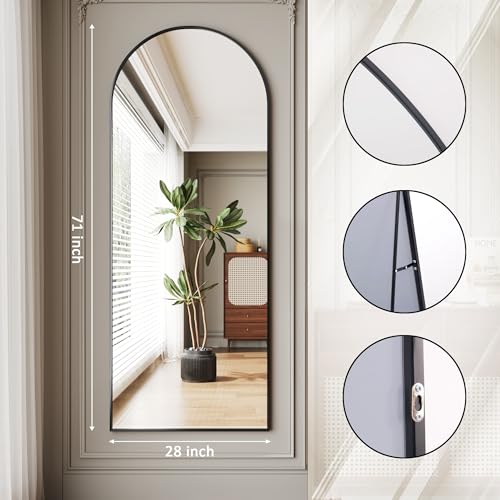 Black Arched Full Length Mirror R806385