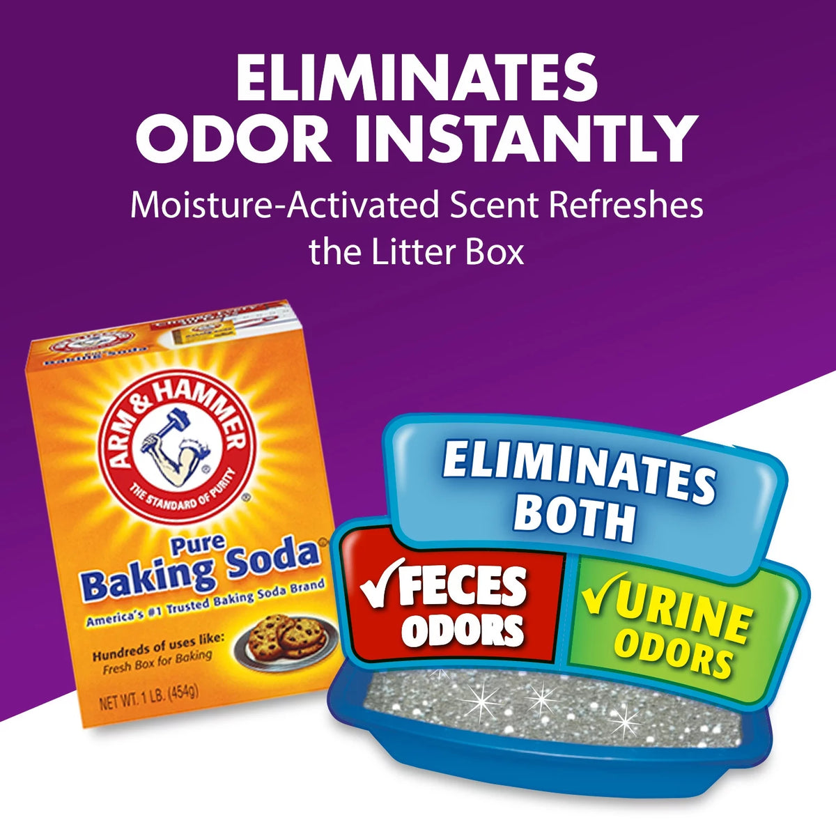 Cat Litter Deodorizer with Baking Soda, 30oz B378486