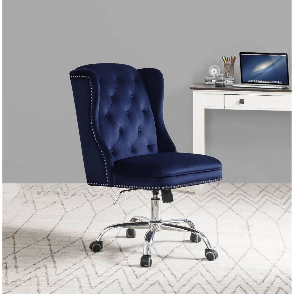 Midnight Blue Velvet Office Chair Z29218