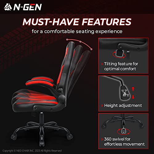 Pink Ergonomic PU Leather Computer Chair with Lumbar Support H7831