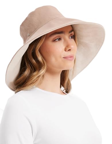 Women’s Ultra-Wide Cotton Linen Sun Hat UPF 50+ Packable Adjustable R507