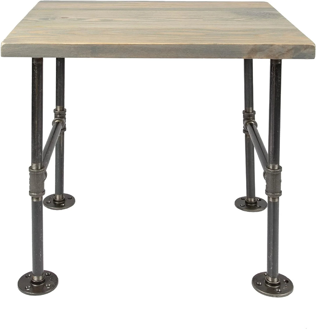 Wood End Table 22 In. X 18 In. X 20.88 In. Reclaimed Ponderosa Pine Riverstone Grey T357