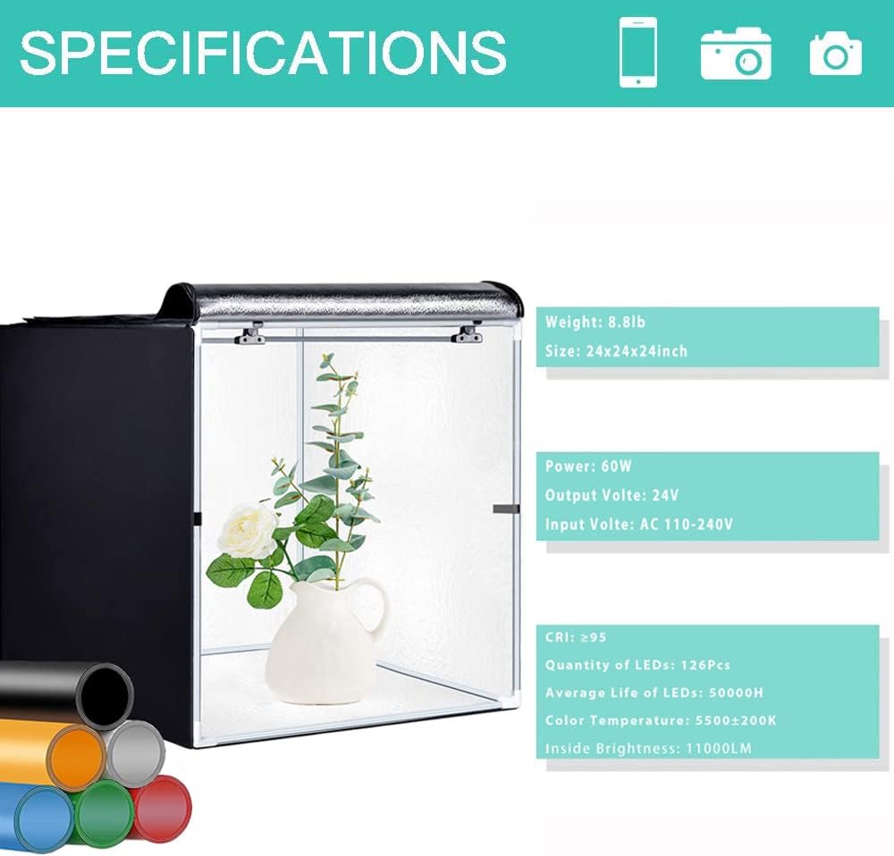Portable Foldable 32 x 32 Inch Photo Studio Light Box with 3 Color Backdrops H75008
