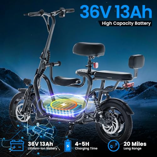 Electric Scooter with Seat, 36V/48V, 350W/500W Motor, 20 Mile Range, 17.4mph A33981