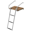 Whitecap Swim Platform with 3-Step Telescoping Ladder for Boats with Inboard/Outboard Motors Teak A924