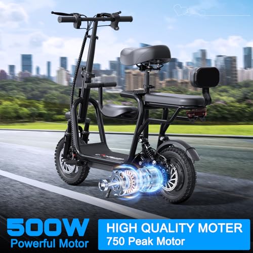 Electric Scooter with Seat, 36V/48V, 350W/500W Motor, 20 Mile Range, 17.4mph A33981