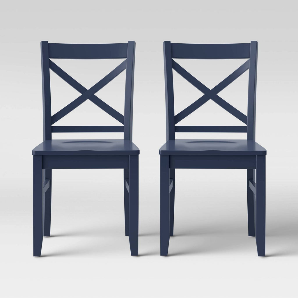 Set of 2 Dark Blue Dining Chair P4730