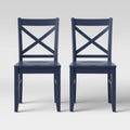 Set of 2 Dark Blue Dining Chair P4730