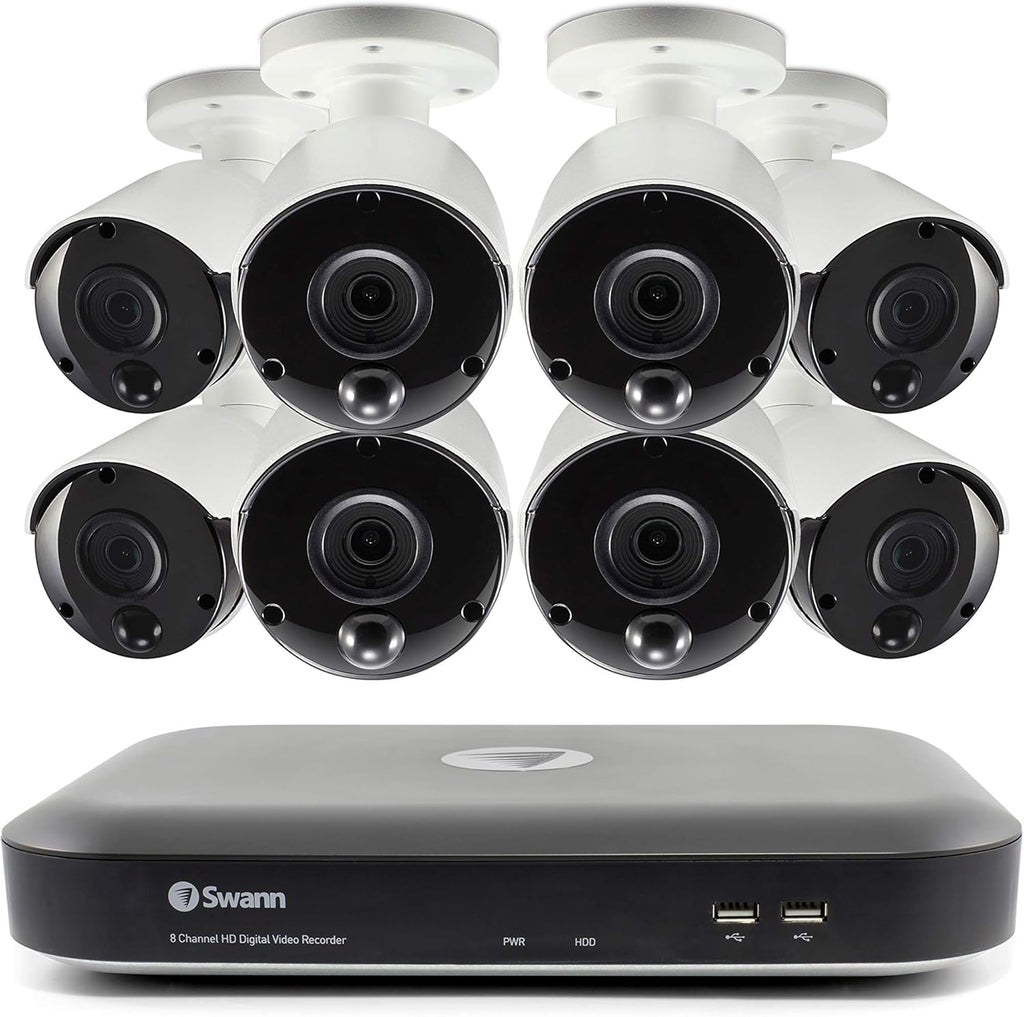 8 Channel 8 Bullet Cams 4K Ultra HD DVR Indoor/Outdoor Wired CCTV B697690
