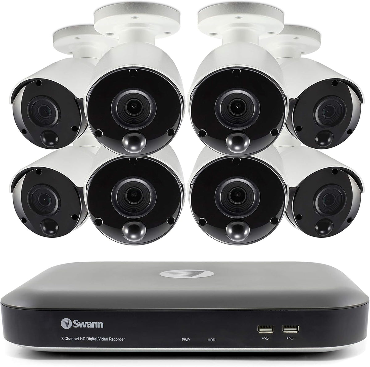 8 Channel 8 Bullet Cams 4K Ultra HD DVR Indoor/Outdoor Wired CCTV B697690