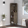 Dark Brown Corner Bar Cabinet L87188