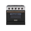 30 Pro-Style Propane Gas Dual Fuel Range Black Gold Accents K282