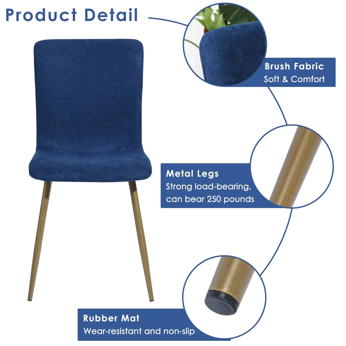 Navy Blue Velvet Dining Chairs Set of 4 L81220