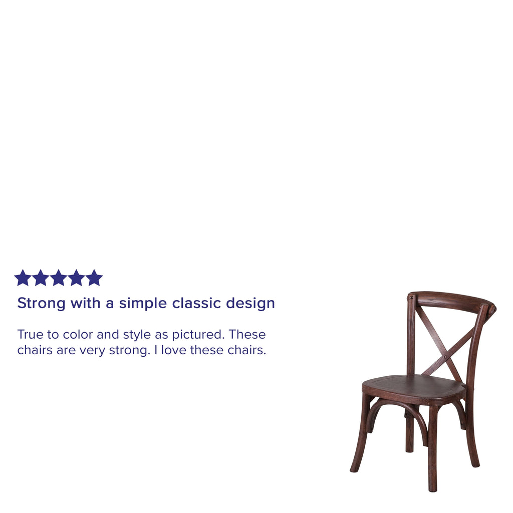 Stackable Mahogany Wood Cross Back Chair F880