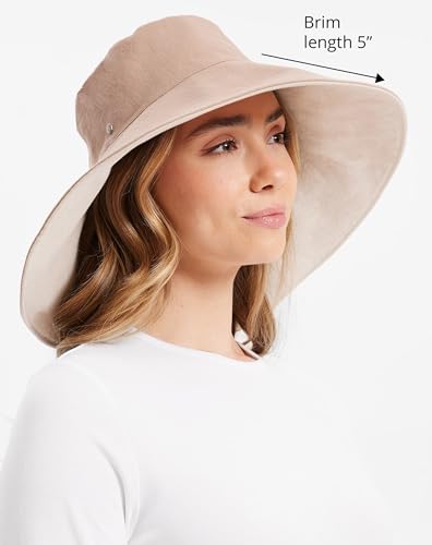 Women’s Ultra-Wide Cotton Linen Sun Hat UPF 50+ Packable Adjustable R507