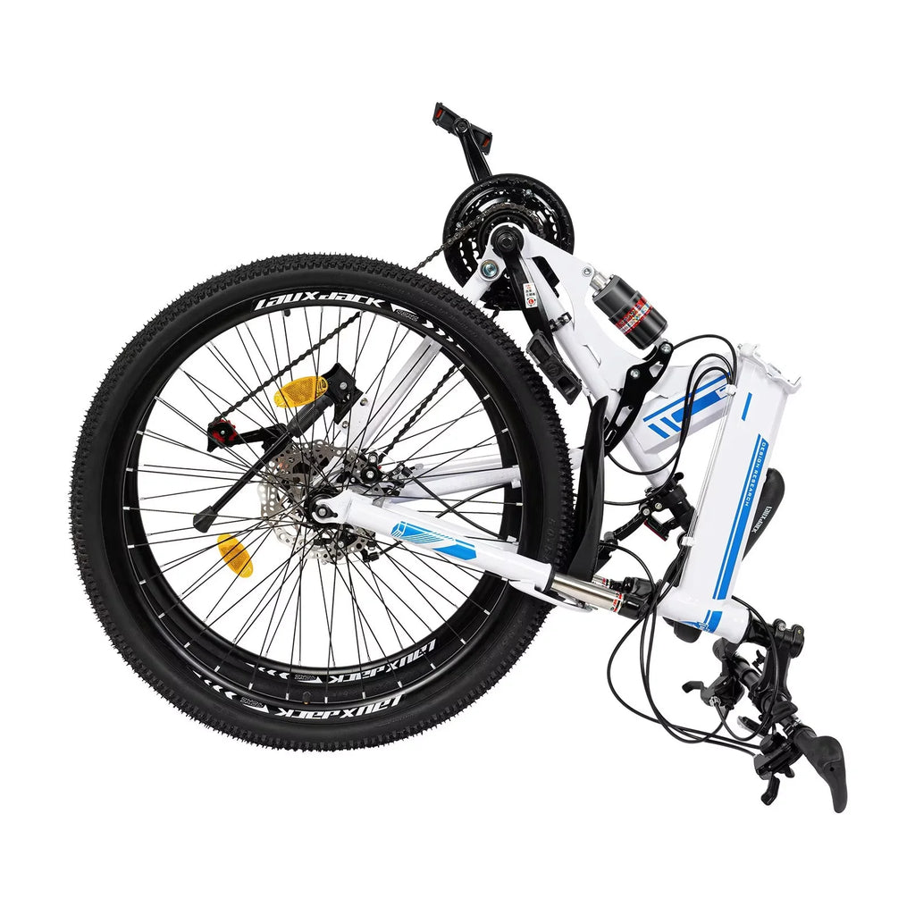 Folding Mountain Bike 21-speed Blue and White C46065