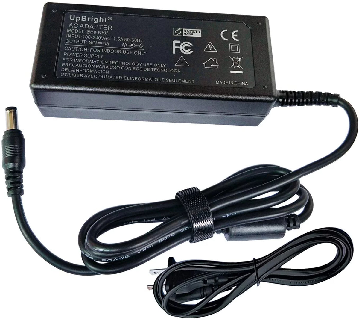Switching Power Supply Cord Cable PS Charger with Barrel Round Plug Tip M56142
