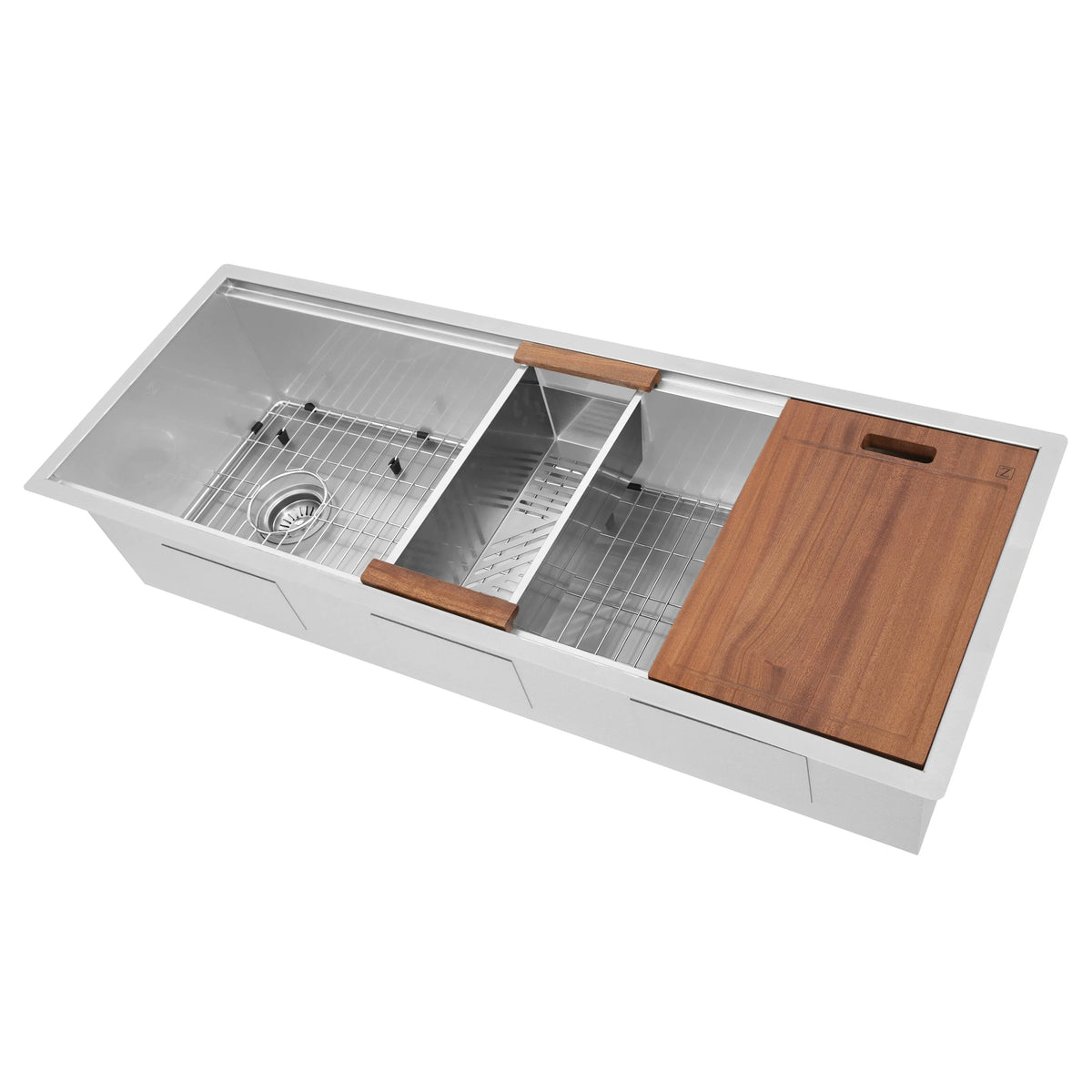 45 in. Undermount Single Bowl Stainless Steel Kitchen Sink with Bottom Grid E814