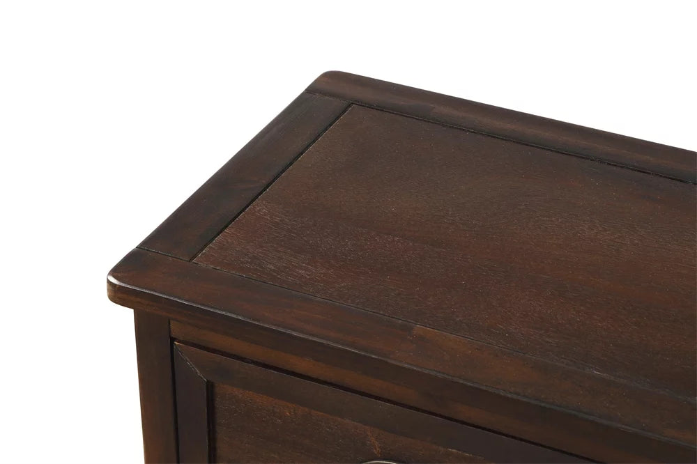 Espresso Wood Storage Cabinet with 2 Drawers and 4 Wicker Baskets V72399
