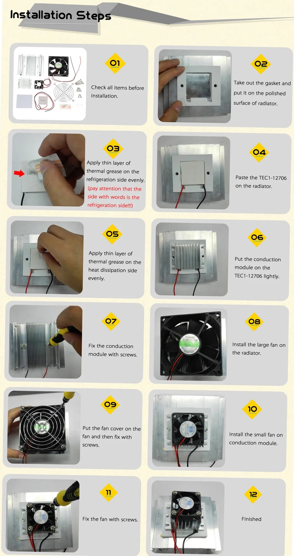 DIY Peltier Cooler Conduction Kit with Fan Z940