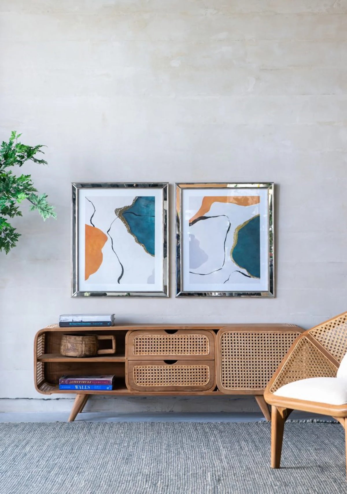 Abstract Framed Wall Arts 22" x 26" 2ct J68662
