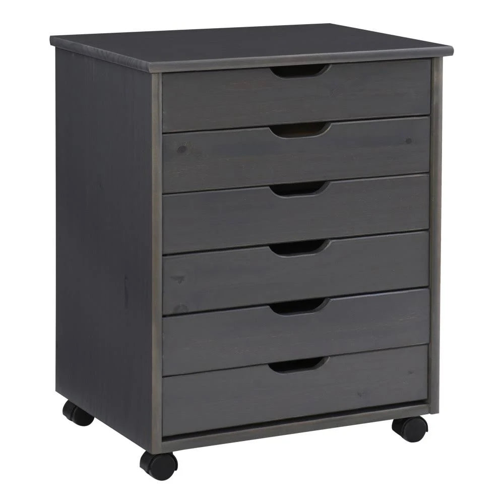 Grey 6-Drawer Rolling Storage Cart A1119