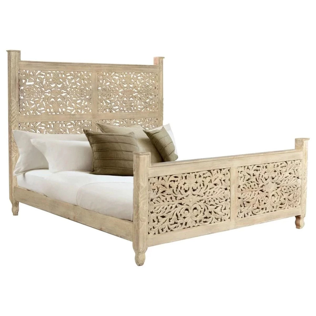 Hand Carved Solid Wooden Bed Frame G496252