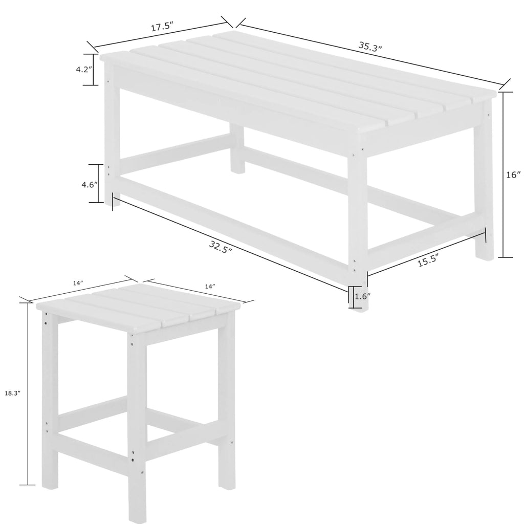 3-Piece All Weather Poly Lumber Outdoor Table Set A160626