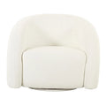 White Fabric and Wood Swivel Accent Chair H373