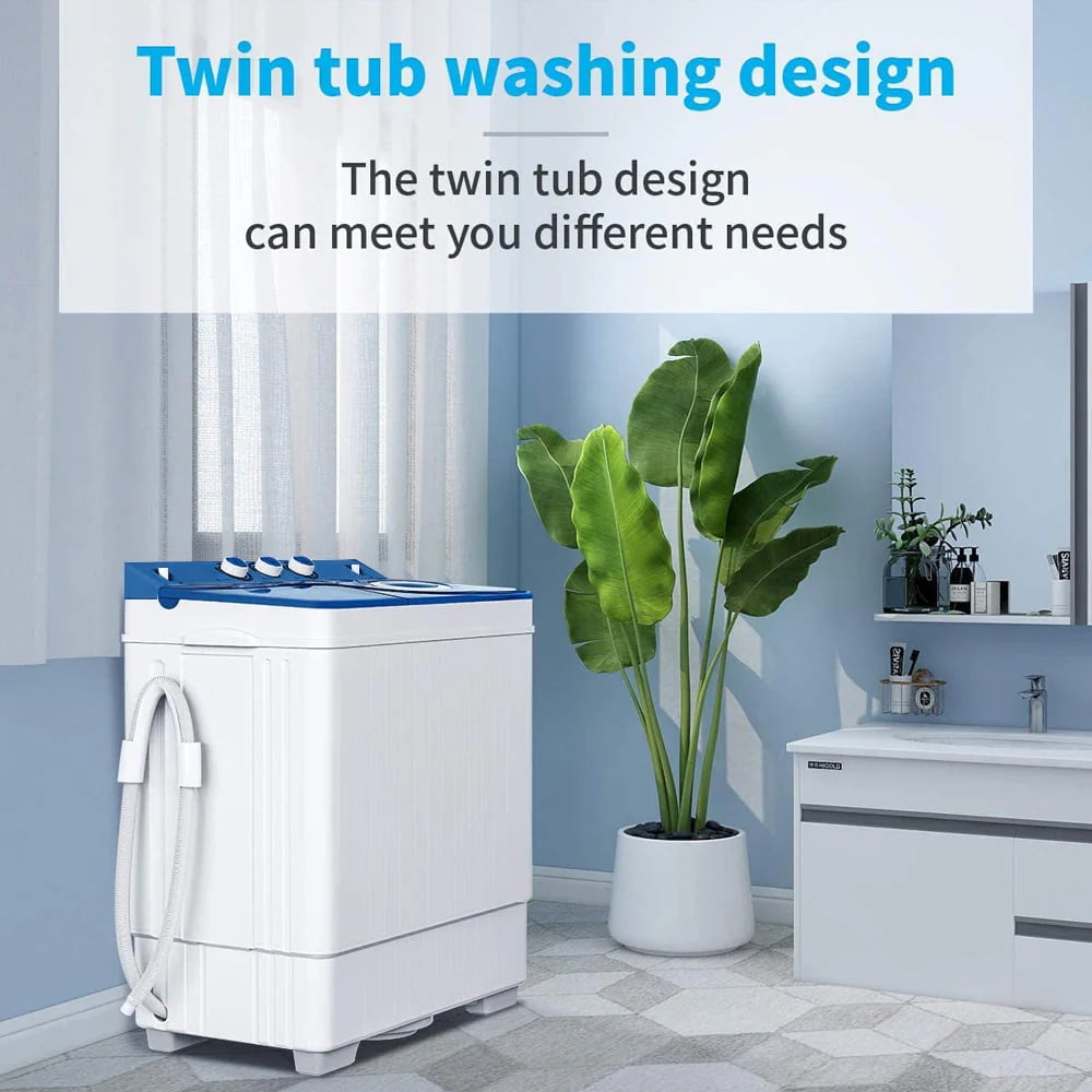 Portable 26lbs Compact Twin Tub Washing Machine O943