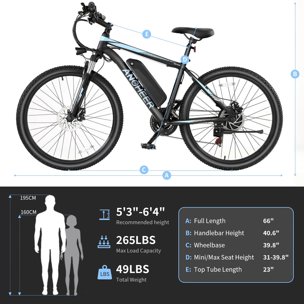 26'' Electric Mountain Bike with 500W Motor J34701