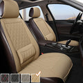 Black 1 Piece PU Leather Car Seat Cover with Lumbar Support Pack of 2 C922