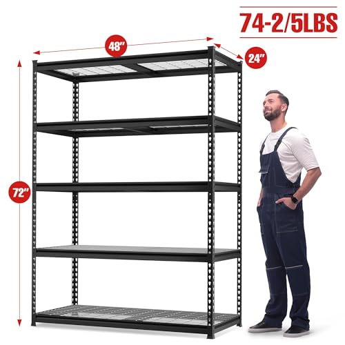 5-Tier Heavy Duty Adjustable Metal Shelving Unit R115720
