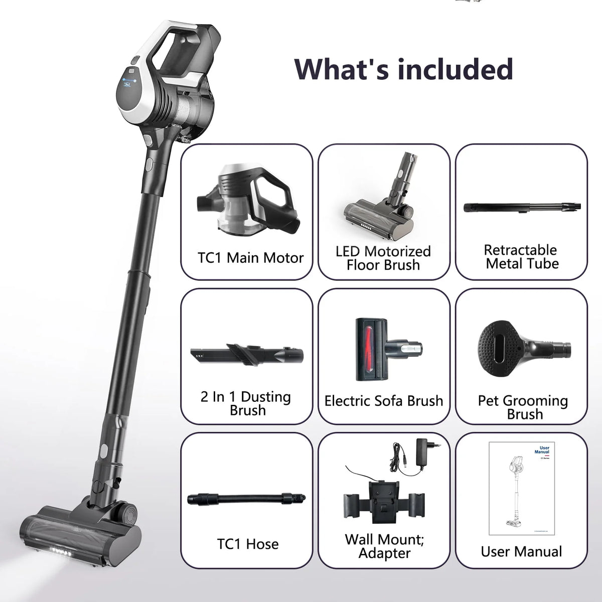 Cordless Vacuum with LED Display M886
