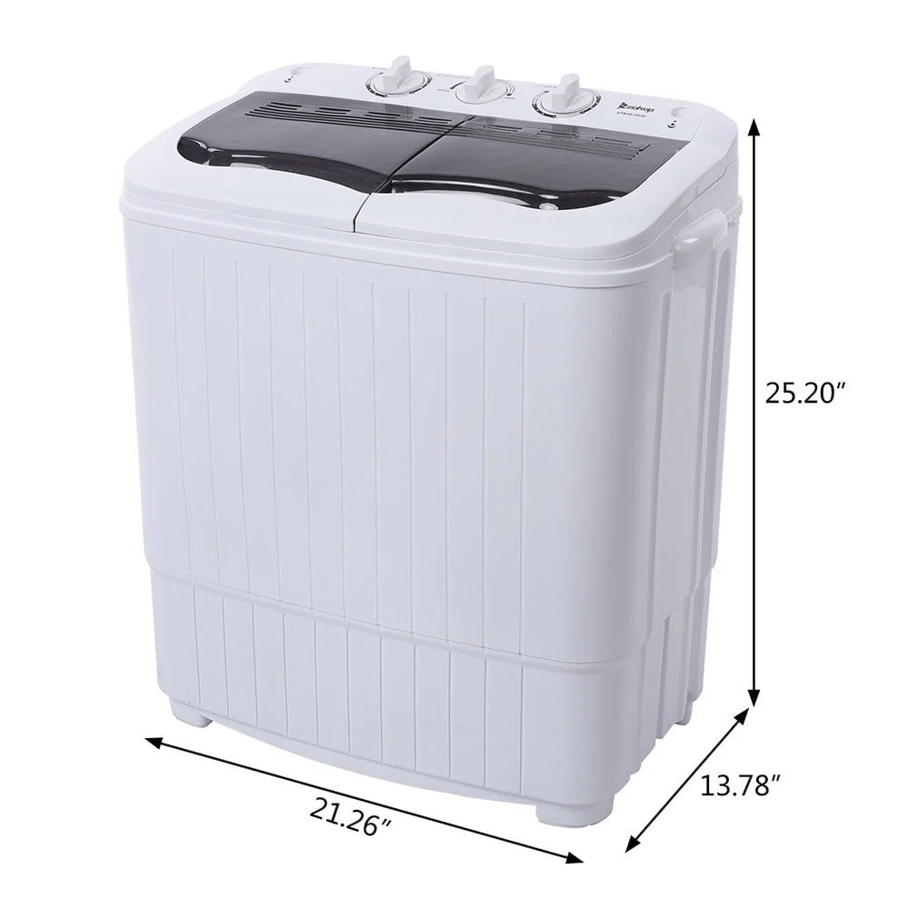 14.3LBS Semi-automatic Compact Twin Tub Washing Machine E101447