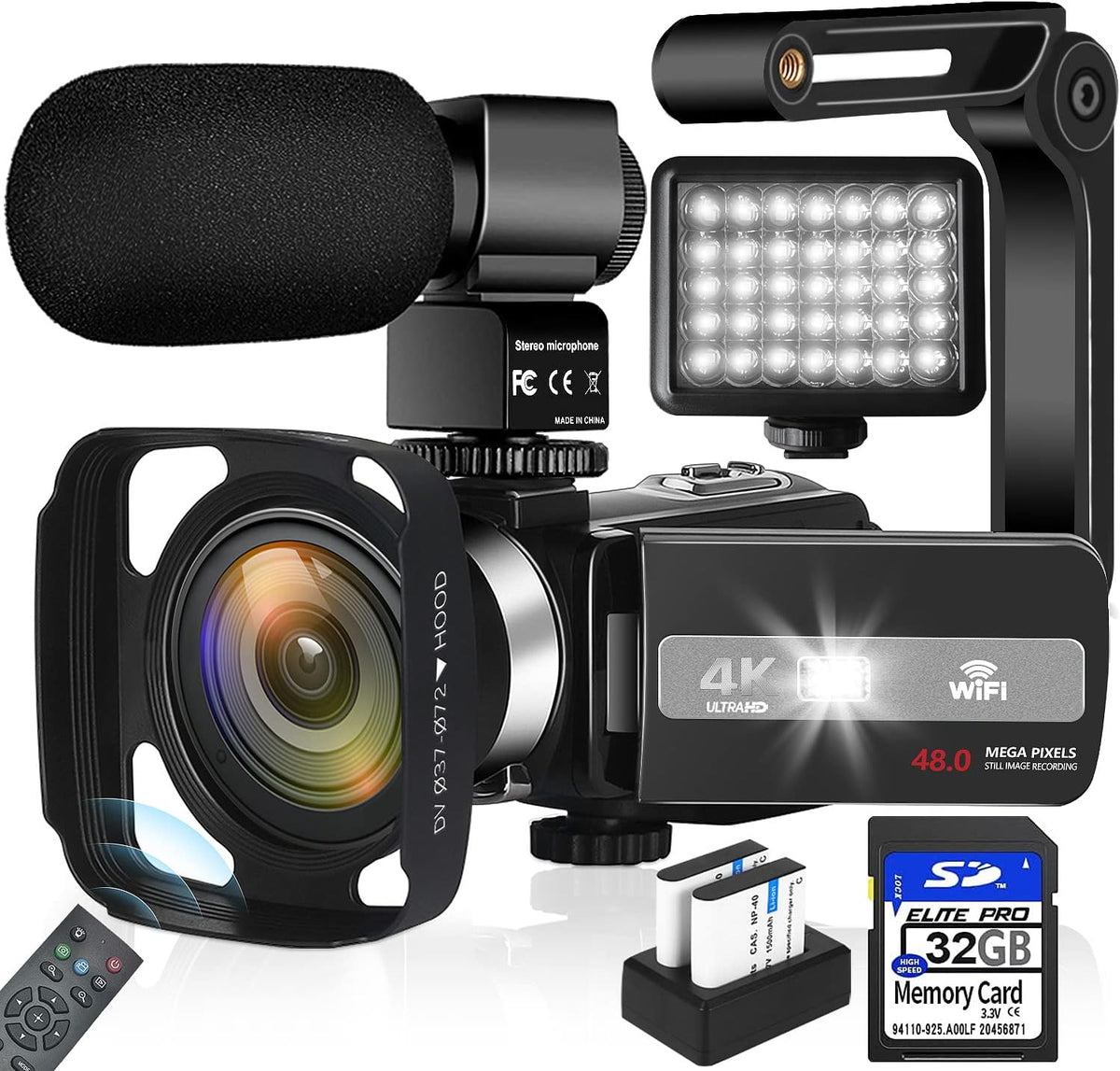 4K Camcorder 48MP 18X Digital Zoom Autofocus Camera B1101
