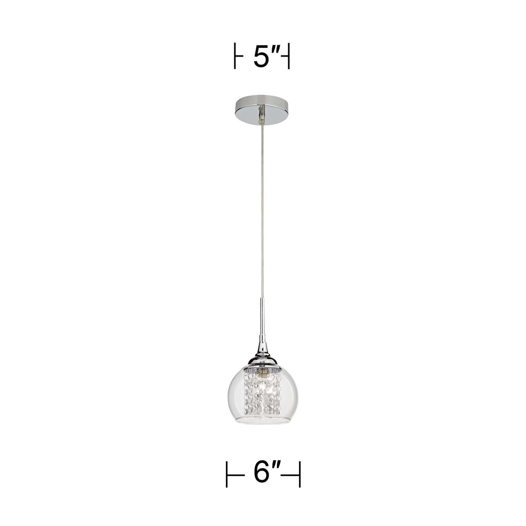 Chrome Mini Pendant with Clear Glass Shade R584