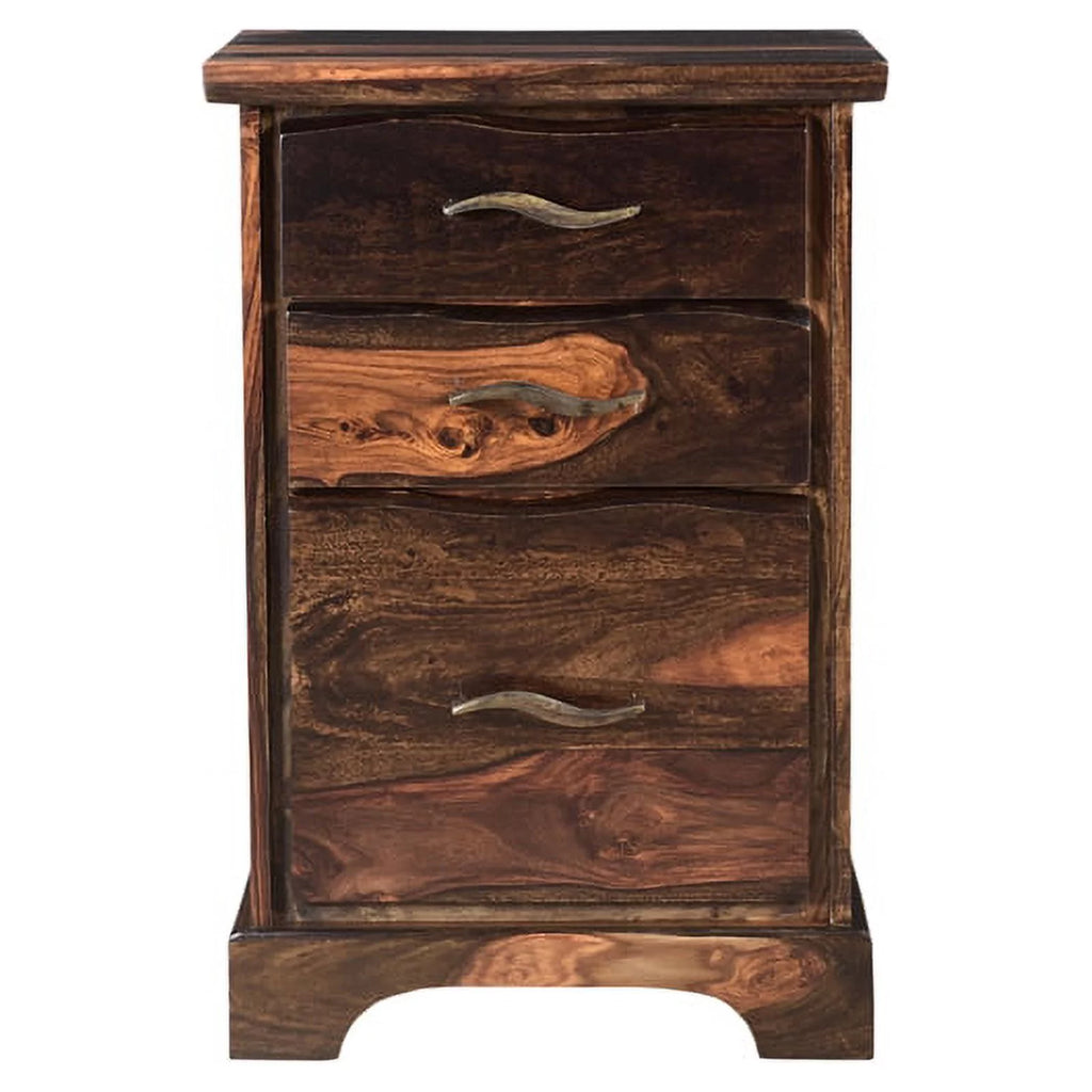 Dark Brown 3-drawer Solid Wood Filing Cabinet R38685
