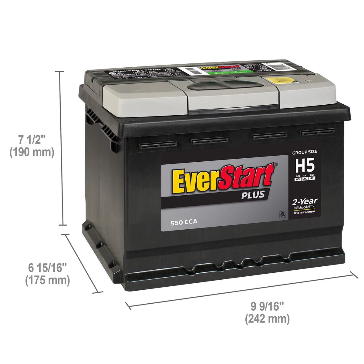 Lead Acid Automotive Battery 12 Volt 550 CCA B423087