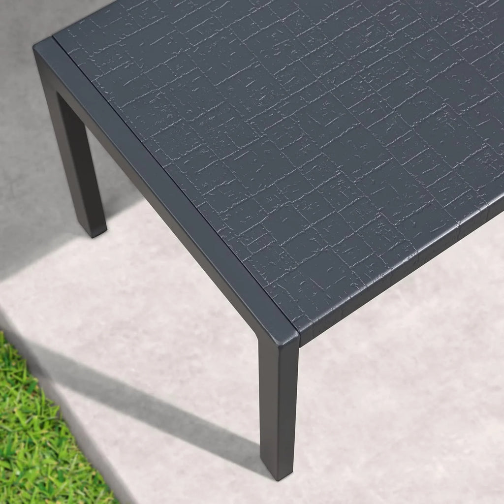 Grey Aluminum Outdoor Chaise Lounge with Wheels G796940