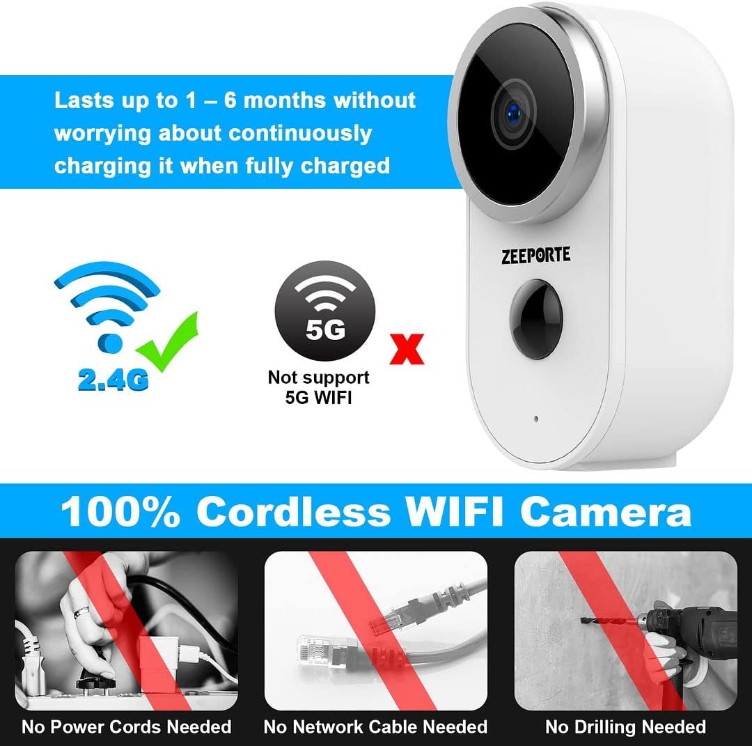1080P HD Wireless Rechargeable Battery Powered WiFi Security Camera W787900