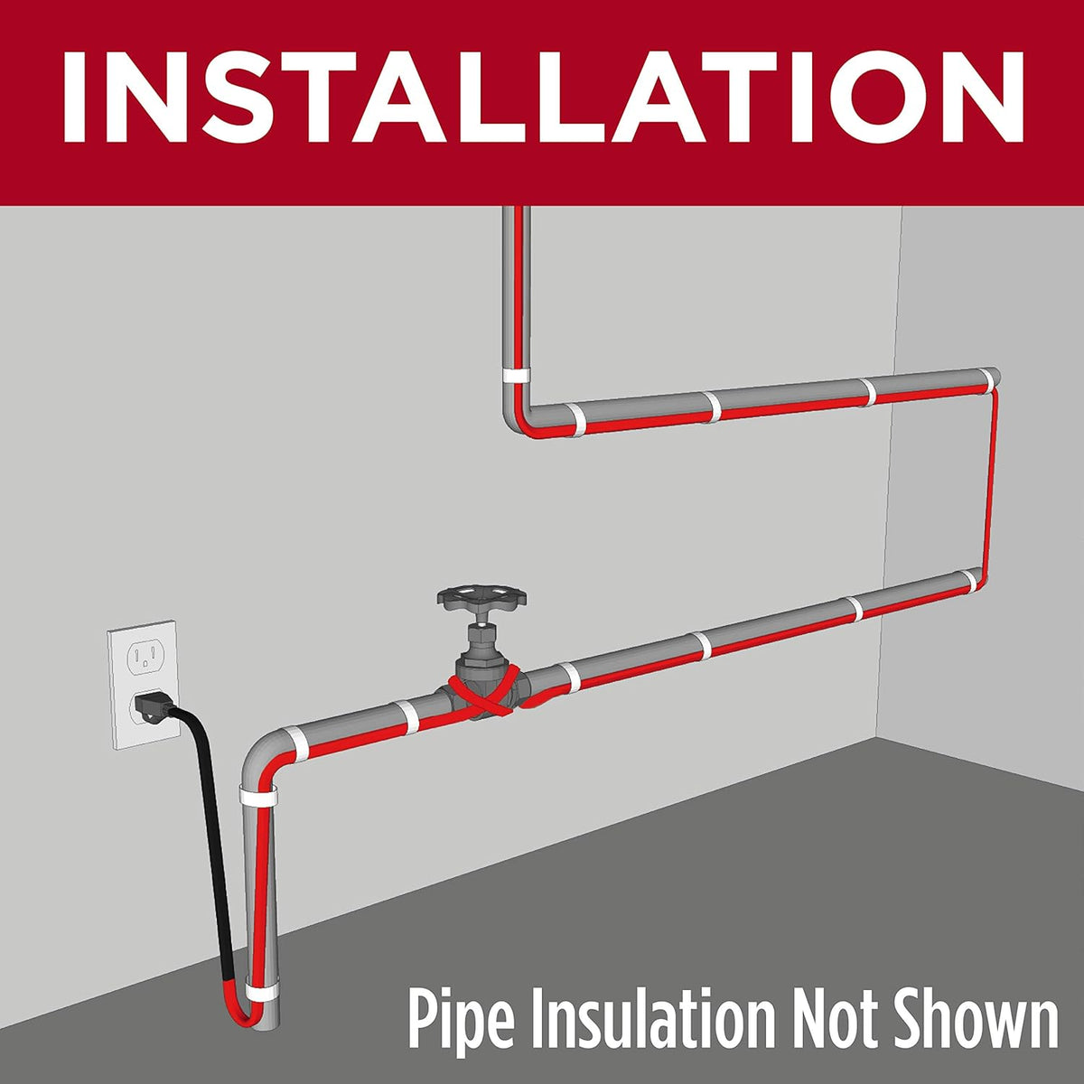 Self-Regulating Heat Cable with Built-in Thermostat 60 feet Z27665